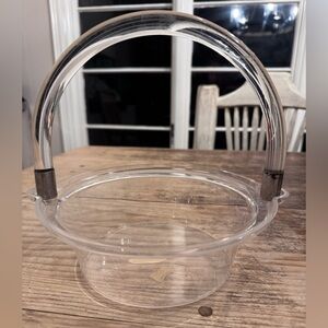 Vintage Grainware Clear Acrylic Handled Bowl perfect for fruit or Easter basket